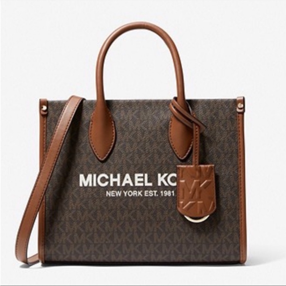 Michael Kors Mirella Small Crossbody Tote
Bag Brown New